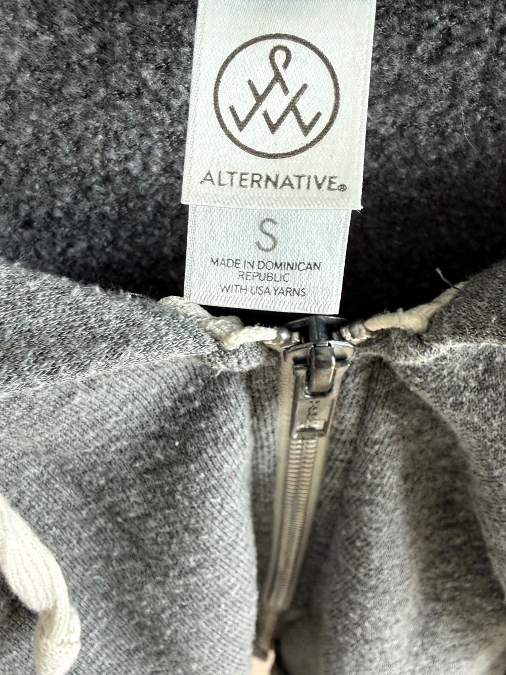 Alternative Apparel Dark Heather Gray Full-Zip Hooded Sweatshirt - Picture 4 of 4